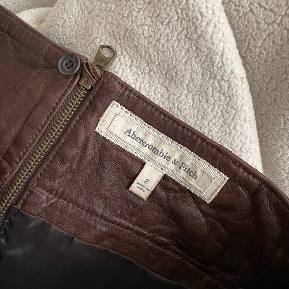 Vintage A&F Genuine Leather Mini Skirt - Picture 3 of 6